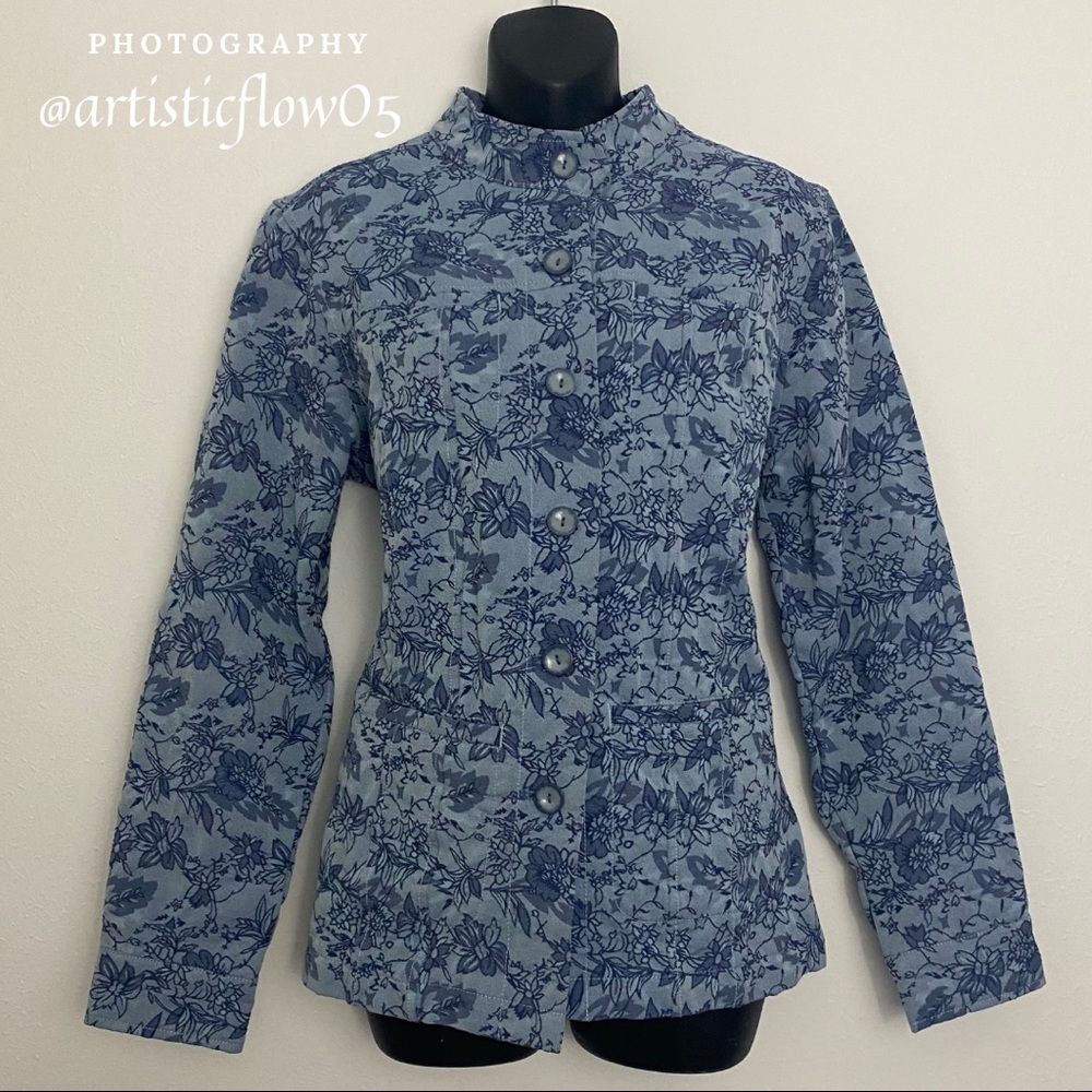 NEW! Rebecca Malone Embroidered Blue Jacket NWOT